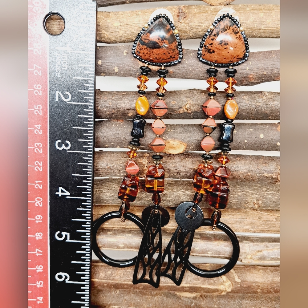 Neiman Marcus Statement Dangle Earrings - image 2